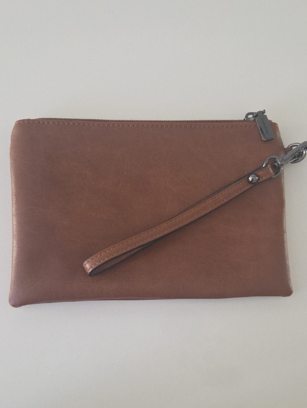 Lovevook Brown Leather Wristlet Clutch